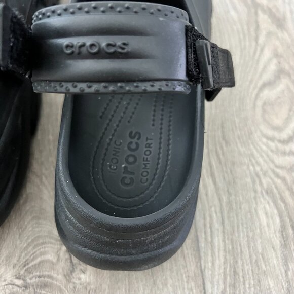 Crocs Men's 13 Black Iconic Comfort Clogs Slingback Adjustable Strap - Picture 8 of 11